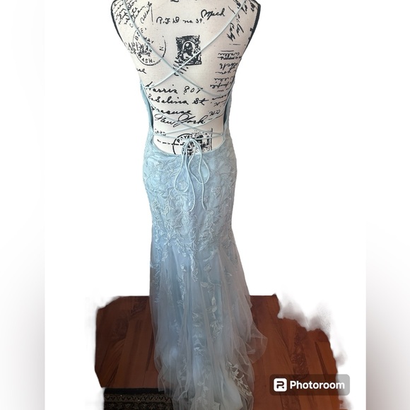 PromGirl Blue Mermaid Prom Dress - Picture 5 of 11